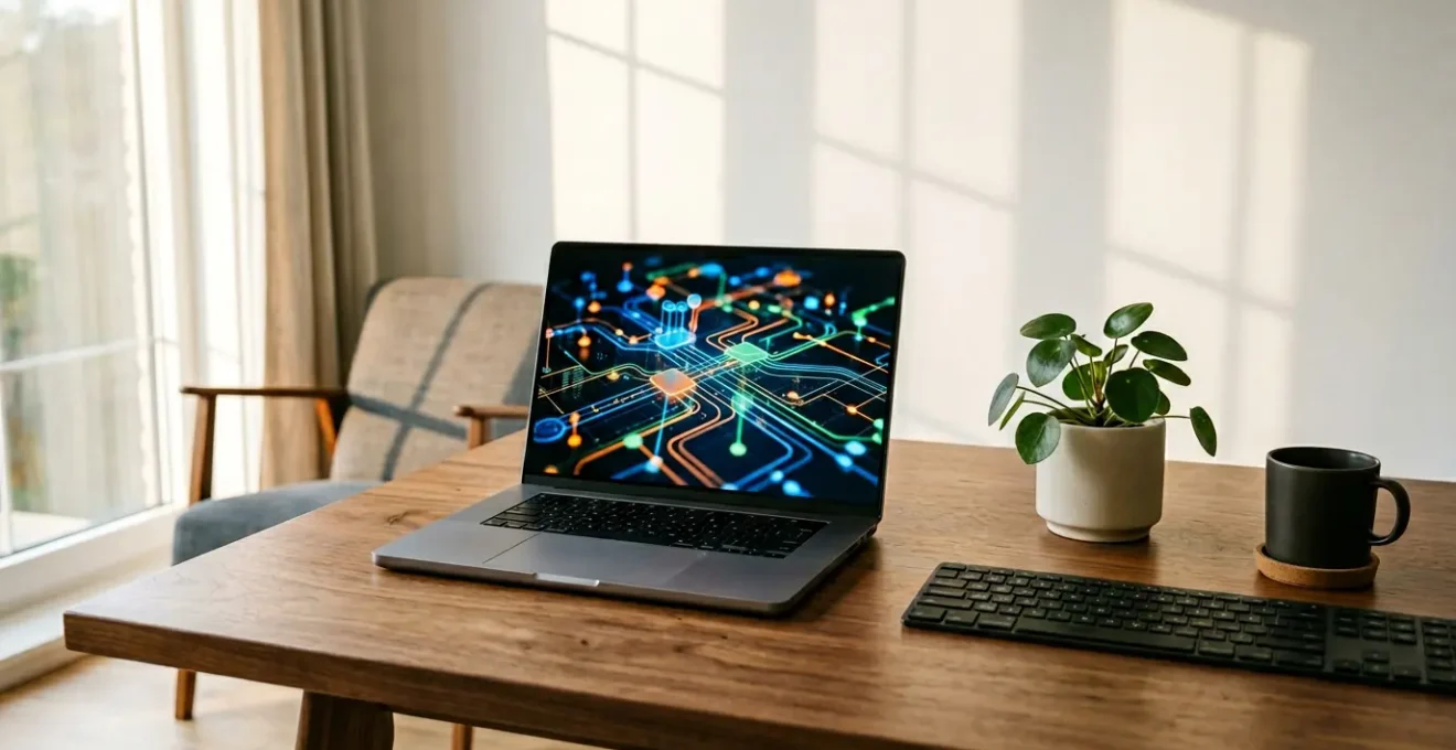 Tableau de bord moderne montrant l'automatisation de processus administratifs avec flux de travail optimisés
