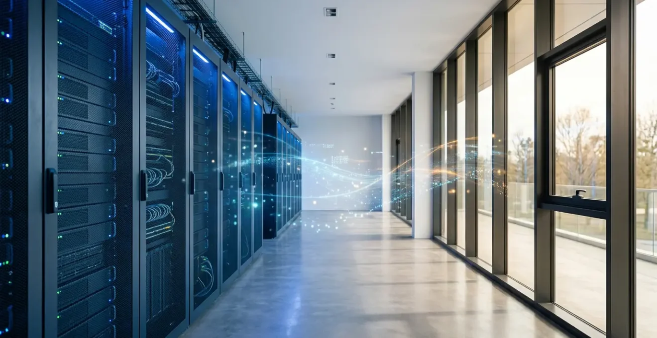 Infrastructure cloud hybride montrant la connexion sécurisée entre datacenter privé et cloud public