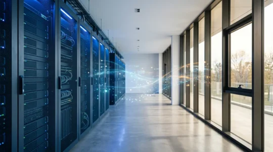 Infrastructure cloud hybride montrant la connexion sécurisée entre datacenter privé et cloud public