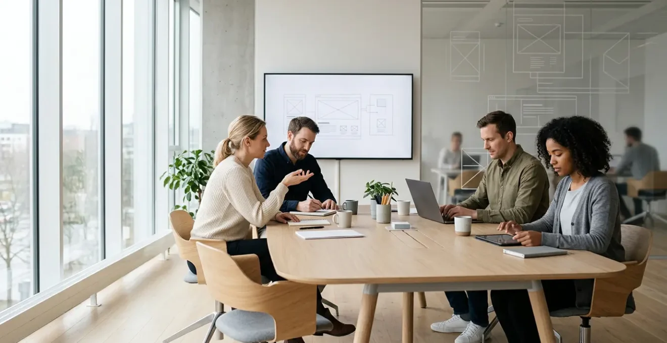 Vision d'ensemble d'un environnement de travail moderne mettant en valeur l'expérience utilisateur et la productivité digitale