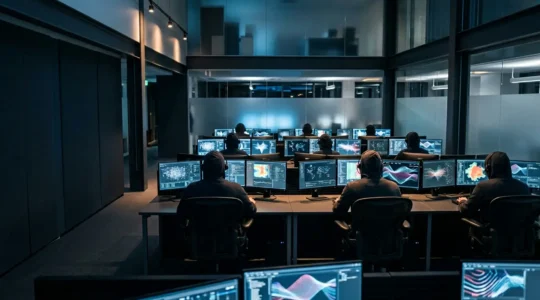 Centre de cybersécurité en situation de crise avec équipes mobilisées