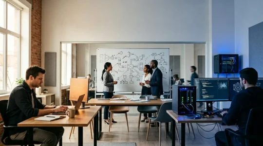 Collaboration entre équipes de développement et opérations dans un environnement DevOps moderne