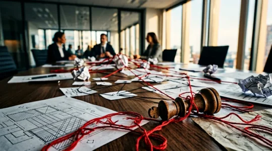 Représentation symbolique de l'échec d'un projet de transformation numérique dans une PME