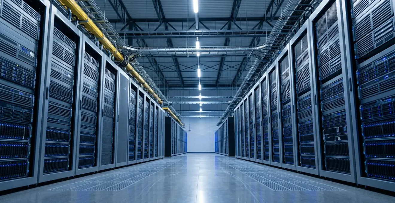 Infrastructure technique de serveurs connectés illustrant la haute disponibilité pour l'e-commerce