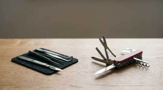 Représentation visuelle du choix entre logiciels métier spécialisés et outils génériques pour entreprise