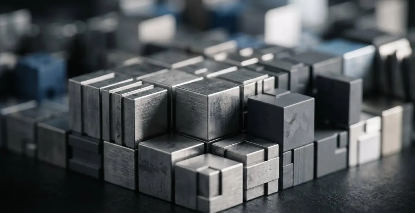 Visualisation abstraite de blocs de données uniques illustrant le processus de déduplication pour l'optimisation du stockage