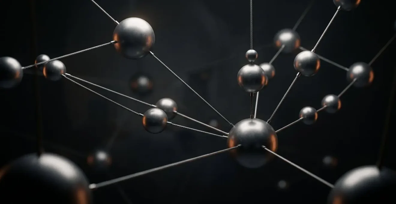 Vue conceptuelle d'une infrastructure réseau avec connexions et dépendances entre systèmes