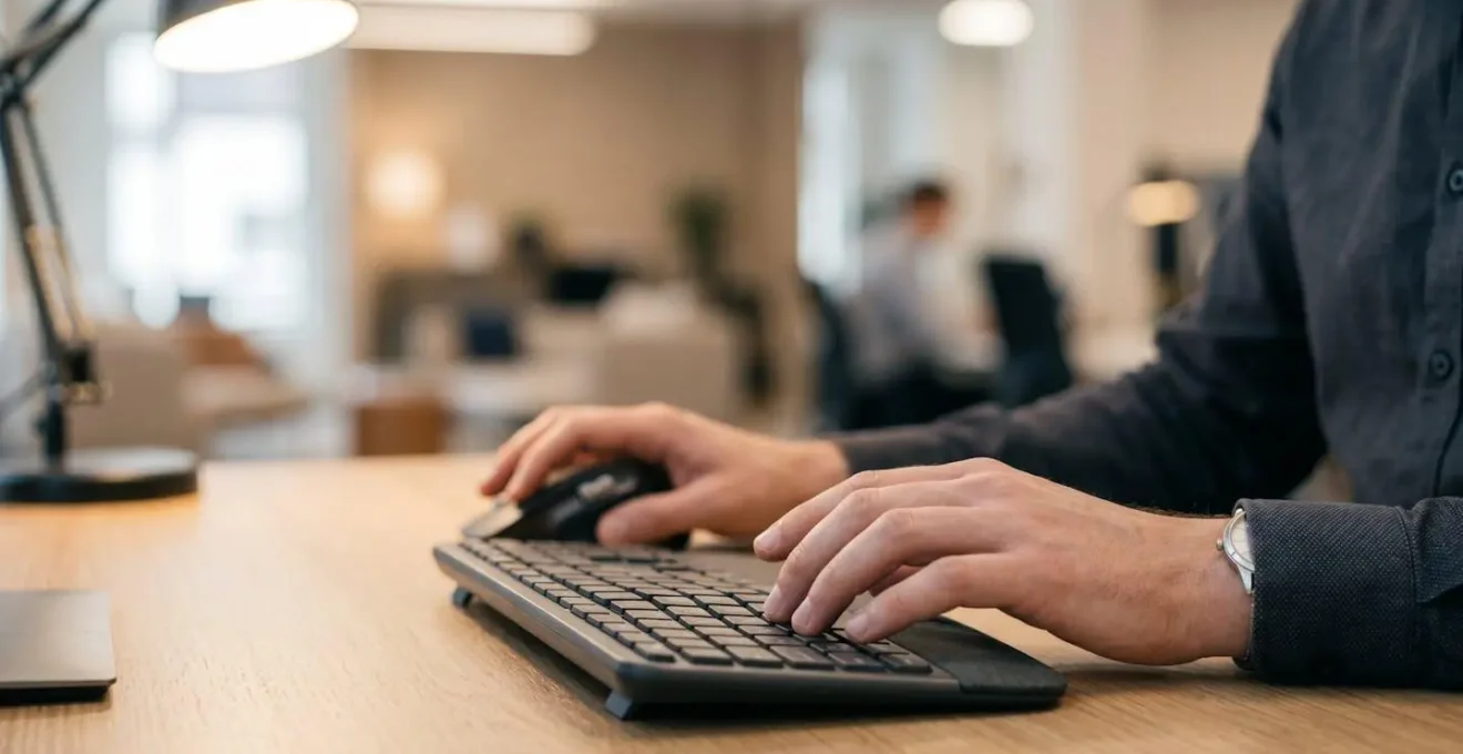 Scène illustrant l'expérience d'un utilisateur interagissant avec une interface logicielle ergonomique et intuitive