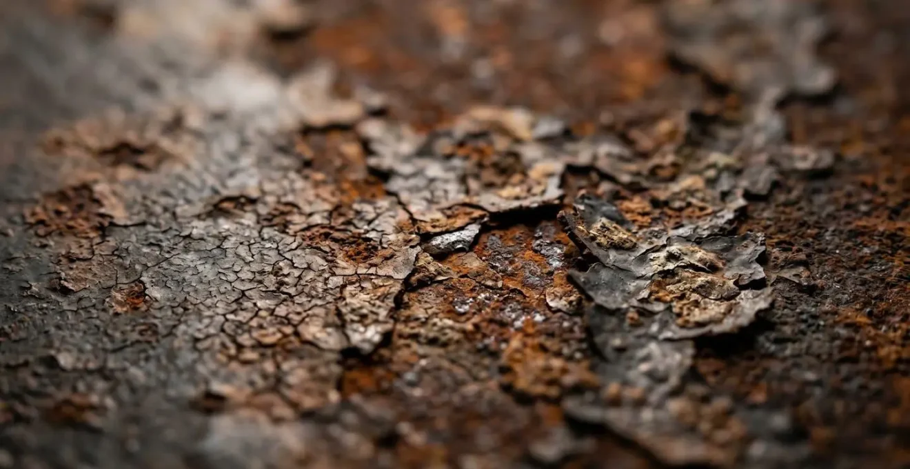 Vue macro de détails texturaux évoquant la dégradation progressive des performances techniques