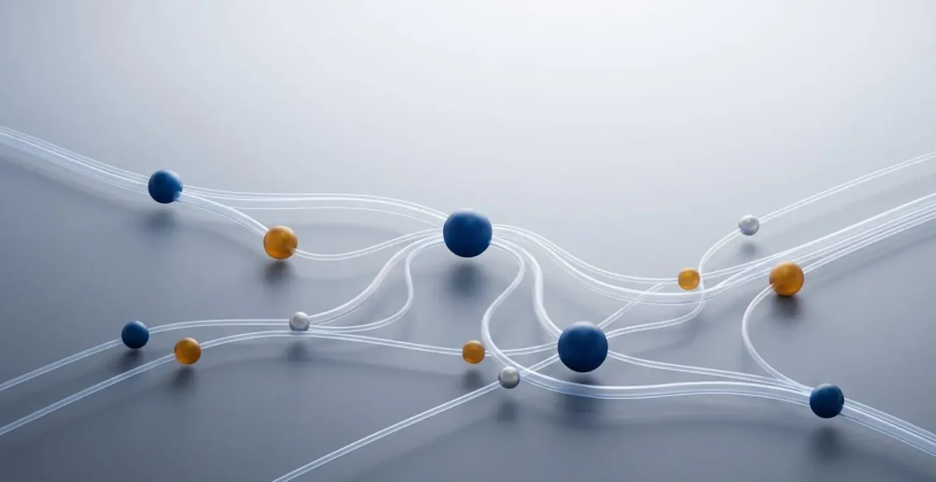 Visualisation conceptuelle d'un workflow orchestré avec dépendances et flux de données
