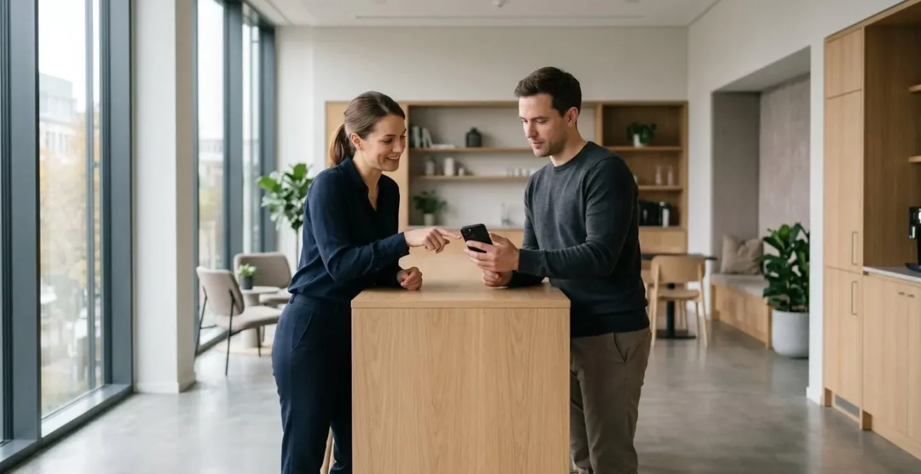 Espace d'accompagnement MFA dans un bureau avec assistance personnalisée